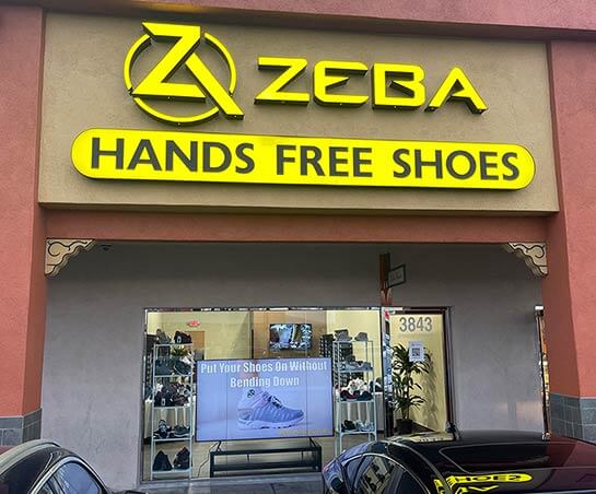 The Zeba Hands Free Shoes retail storefront in Las Vegas